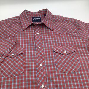 Wrangler‎ Mens Short Sleeve Pearl Snap Shirt Size XL
